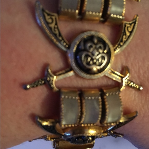 Vintage Damascene Gothic Monster Bracelet - Picture 5 of 8